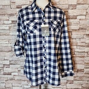 Fashion Collection Blue and White Checkered Shirt Brand New